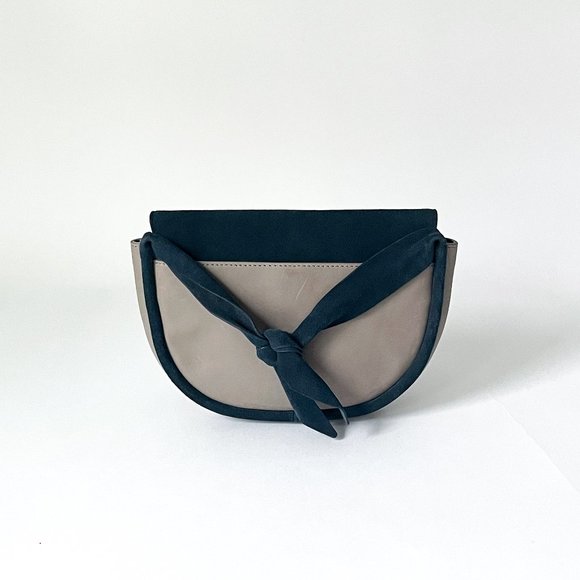 Skagen Leather and Nubuck Clutch with a knot - Navy and Oatmeal Grey - Picture 2 of 2